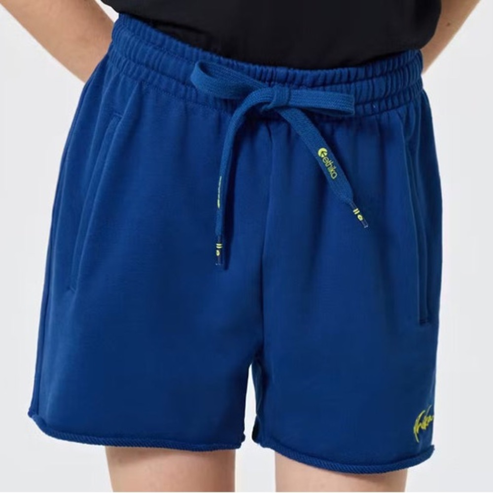 ETHIKA BLUE W/YELLOW DETAILS GIRLS BOLT ROYAL RAW EDGE SHORT W/Pockets NWT $79